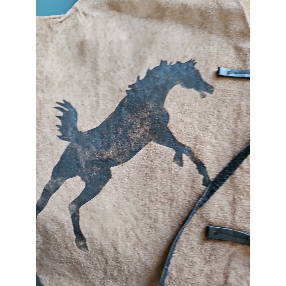 Thistle Hills Handmade Montana Leather Vest Hand Painted Horse Western USA Men S - Picture 3 of 16